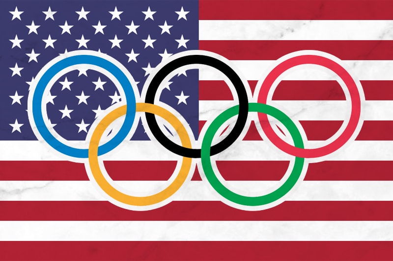 bandera usa aros juegos olimpicos